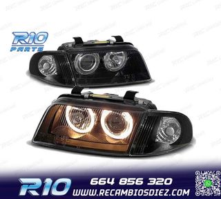 FAROS PARA AUDI A4 B5 94-98 OJOS ANGEL CLASSIC NEGROS