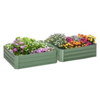 Set di 2 letti da giardino in acciaio 100x100x30cm