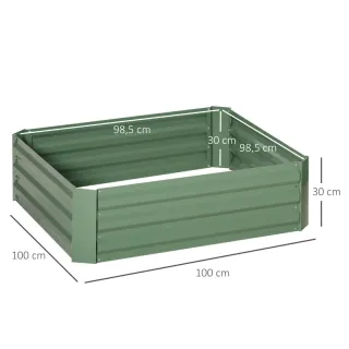 Set di 2 letti da giardino in acciaio 100x100x30cm