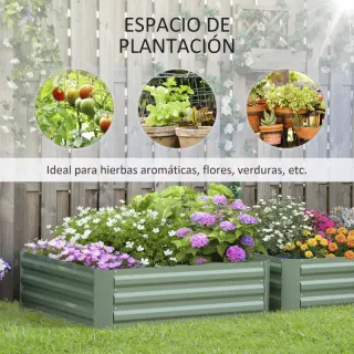 Set di 2 letti da giardino in acciaio 100x100x30cm