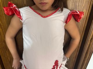 Vestido Flamenco Niña Blanco y Rojo