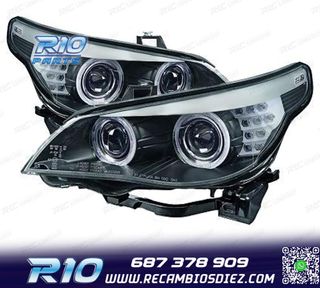 FAROS XENON BMW E60 E61 07-10 OJOS ANGEL NEGRO CLARO