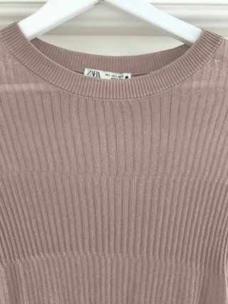 Jersey crop Zara transparente marrón