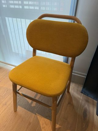 Silla Kave Amarilla Madera