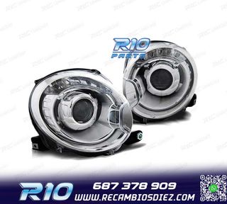 FAROS PARA FIAT 500 07- PROJEKTOR CROMADO
