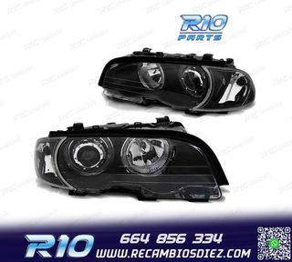 FAROS BMW E46 COUPE CABRIO 99-03 OJOS ANGEL LED NEGROS