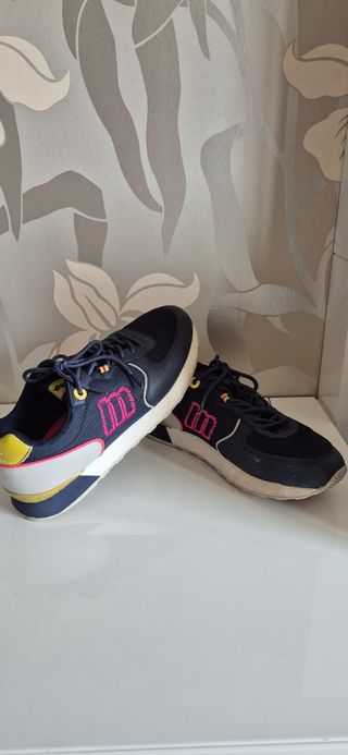 Zapatillas Mustang Azul y Rosa