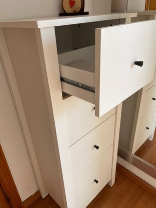 Cómoda blanca 4 cajones de madera