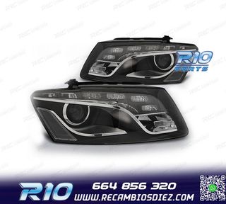 FAROS PARA AUDI Q5 08-12 LUZ DIURNA DRL FONDO NEGRO