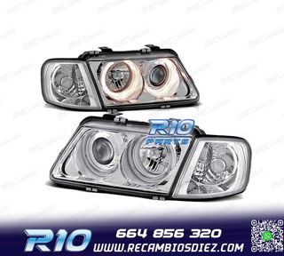 FAROS OJOS ANGEL PARA AUDI A3 96-00 OJOS ANGEL CROMADOS