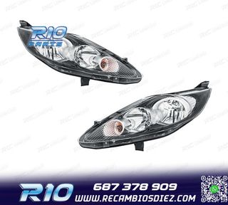 FAROS PARA FORD FIESTA MK7 3 5P 08-13 FONDO NEGRO