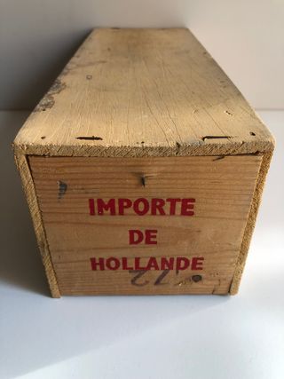 Caja de madera antigua queso Gouda STUIJT