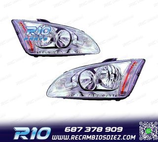 FAROS PARA FORD FOCUS II 04-08 FONDO CROMO