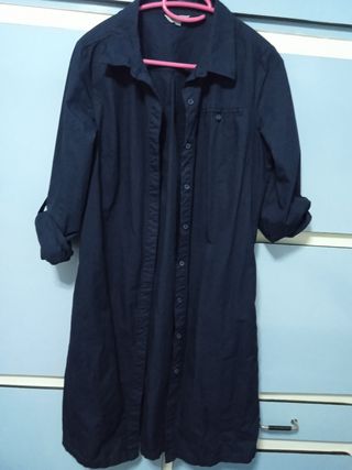 Camisa larga azul - sobretodo