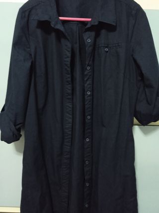 Camisa larga azul - sobretodo