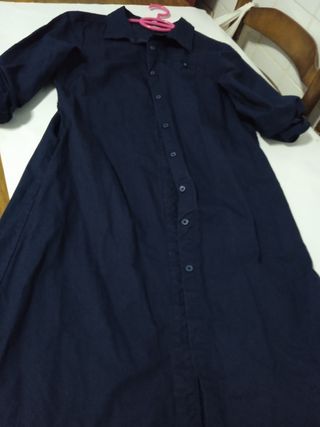 Camisa larga azul - sobretodo