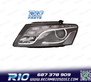 FARO IZQ XENON AUDI Q5 08-12 LED FONDO NEGRO