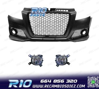 PARAGOLPES DELANTERO AUDI A3 8P 08-12 LOOK RS3 NEGRO CON FAR
