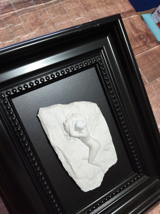 2 Cuadros Relieve Mujer Negro/Blanco