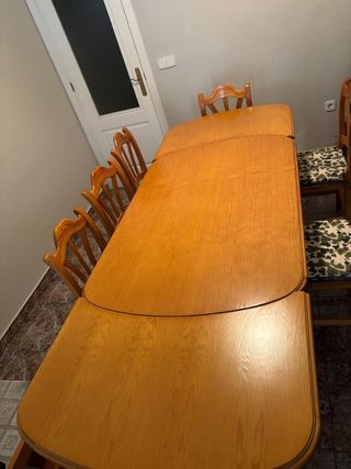 Mesa y 6 Sillas Madera Maciza