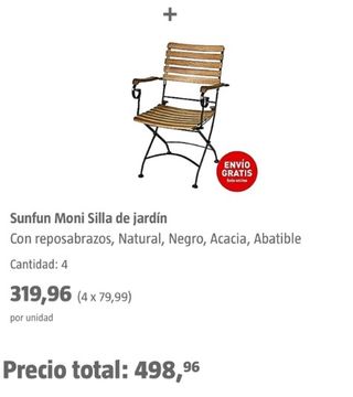 Mesa y sillas de jardín madera y metal