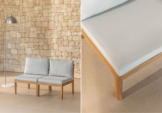 Sofá modular de jardín madera acacia