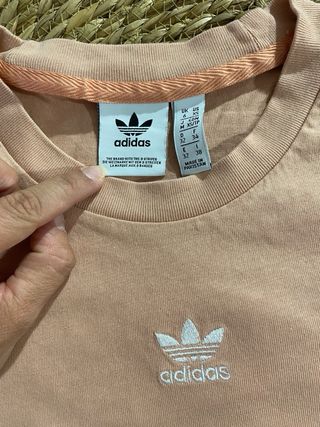 Crop Top Adidas Mujer Naranja Pastel