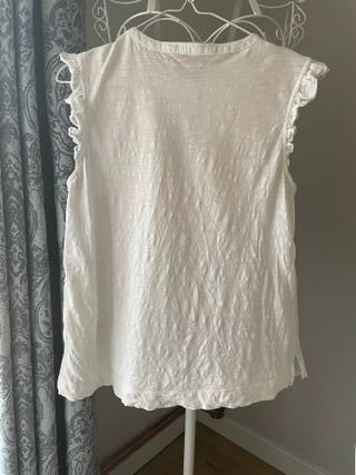Blusa Sfera bordada floral blanca Talla M
