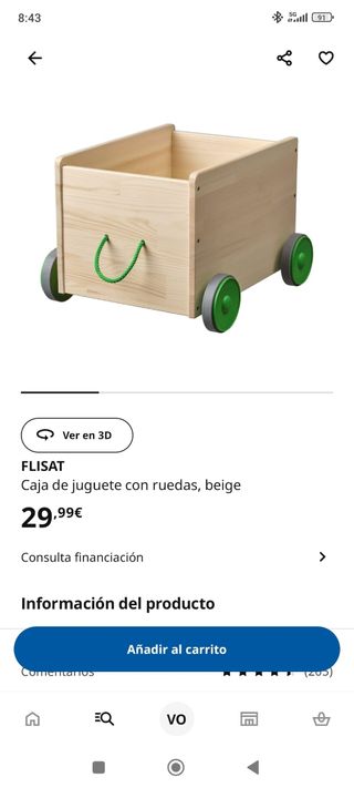 Caja de juguete FLISAT con ruedas