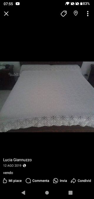 Copriletto matrimoniale lavorato