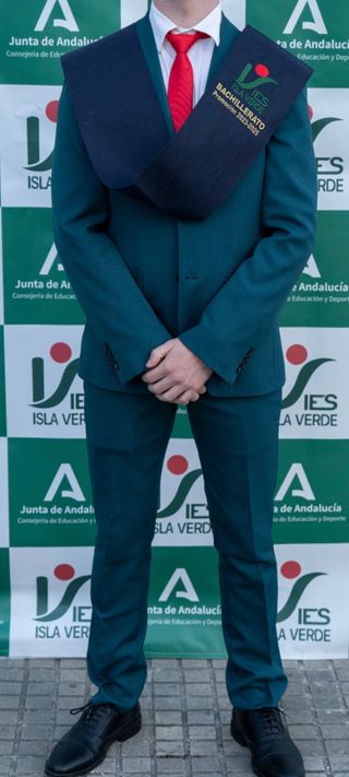 Traje de sastrería verde azulado talla 36