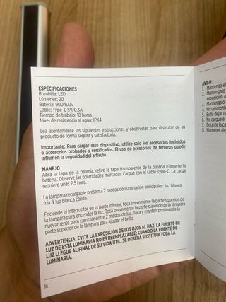 Lámpara seta XD COLLECTION USB recargable