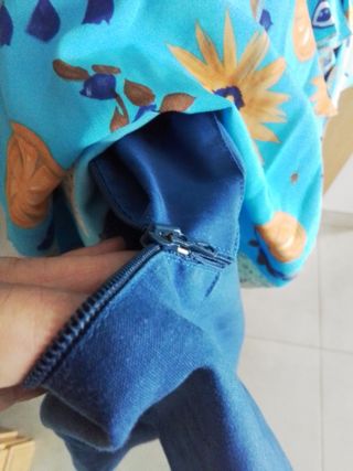 Vestido Flamenca Azul con Estampado