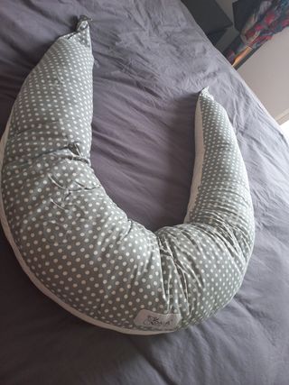 Cojín Lactancia Embarazo Gris Lunares