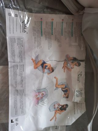 Cojín Lactancia Embarazo Gris Lunares