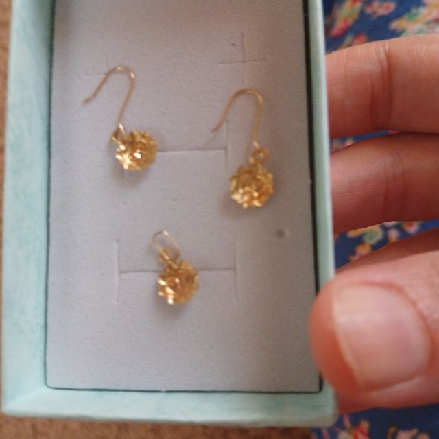 Set Orecchini e Pendente Bambina Oro 18kt