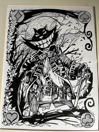 Lámina Dibujo Gato Alicia País Maravillas.