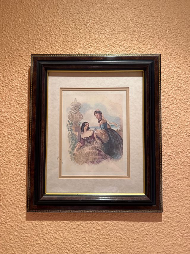 Cuadro decorativo con marco de madera