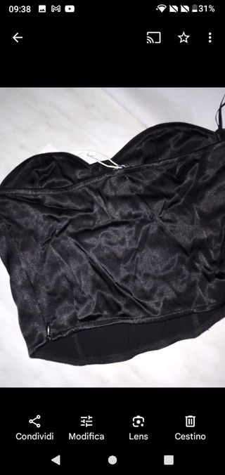 Top corto donna nero S