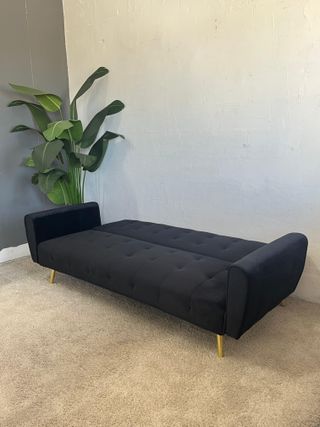Sofá cama clic clac terciopelo negro - nuevo