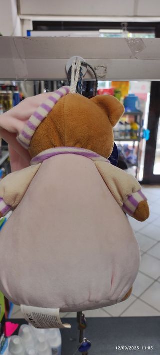 Orsetto peluche rosa con cappuccio 