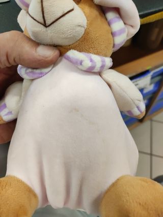 Orsetto peluche rosa con cappuccio 