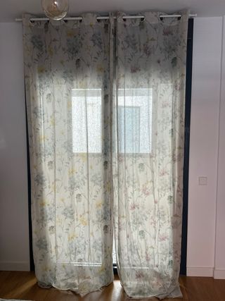 Cortinas florales multicolor
