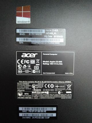 Acer Aspire Z3-605 23 All-in-One PC - ROTTO