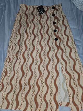 Falda Vena Beige y Marrón