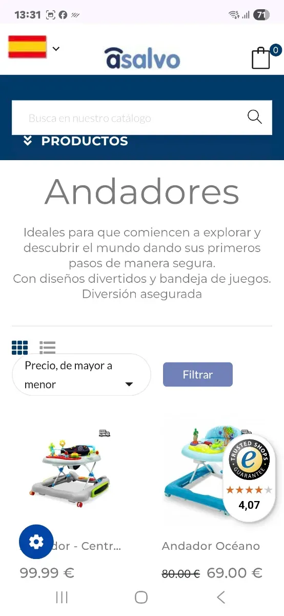 Andador Asalvo para bebé