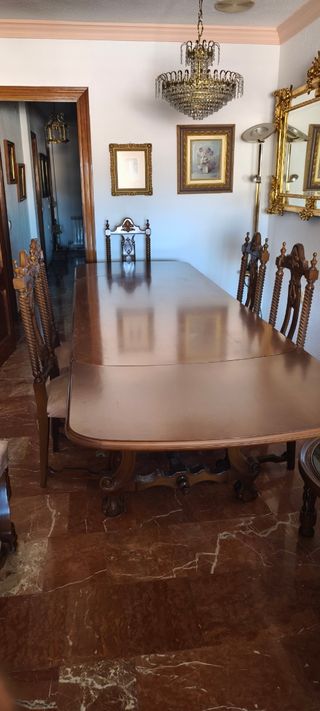 Sillas Clásicas Estilo Trono Madera y Tela