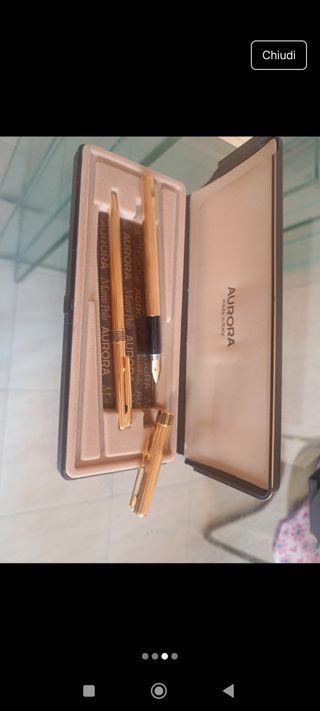 Coppia penne Aurora stilografica e biro