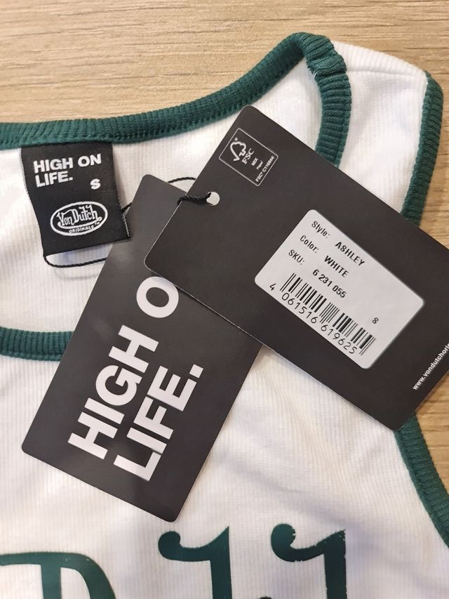 Top tirantes Von Dutch Ashley S, Blanca y Verde