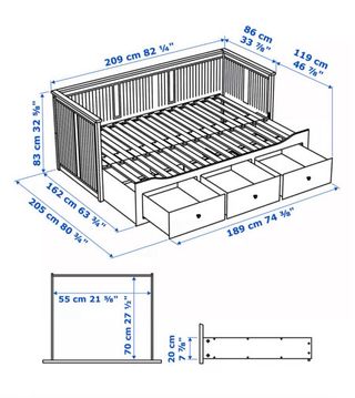 Cama nido blanca con cajones de madera